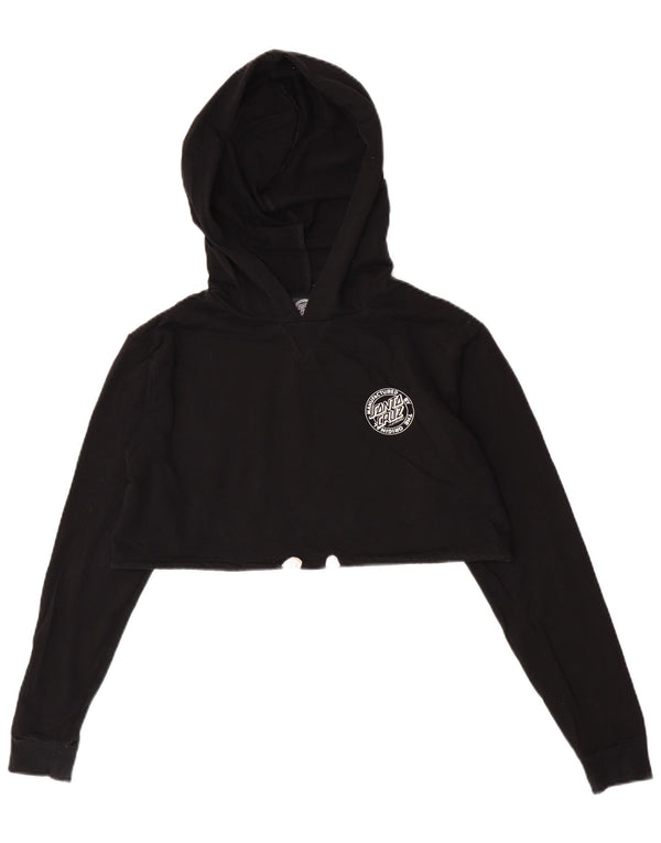 Santa Cruz Damen Crop Hoodie Pullover UK 8 Small Schwarz Baumwolle