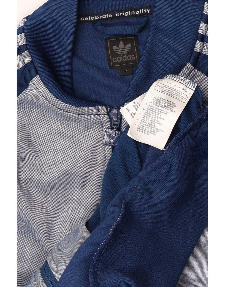 Adidas Herren-Trainingsanzug-Top-Jacke, mittelgroß, marineblau, Colourblock-Baumwolle