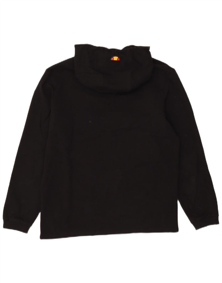 Ellesse Herren-Kapuzenpullover, groß, schwarze geometrische Baumwolle