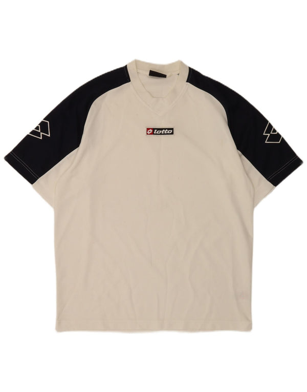Lotto Herren-T-Shirt mit Grafik, XL, weißes Colourblock-Polyester