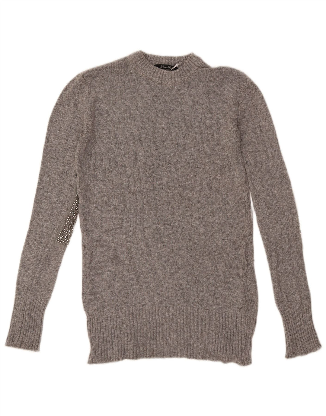Zara Damen-Pullover mit Rundhalsausschnitt, Gr. 10, Größe S, graue Viskose