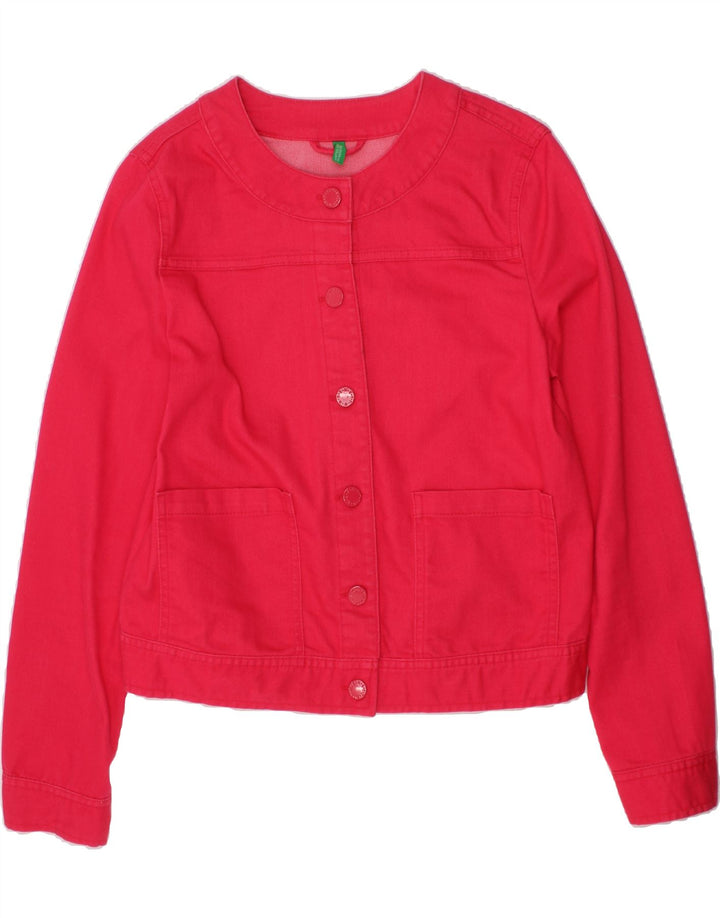 BENETTON Girls Bomber Jacket 11-12 Years 2XL Red Cotton Vintage Benetton and Second-Hand Benetton from Messina Hembry 