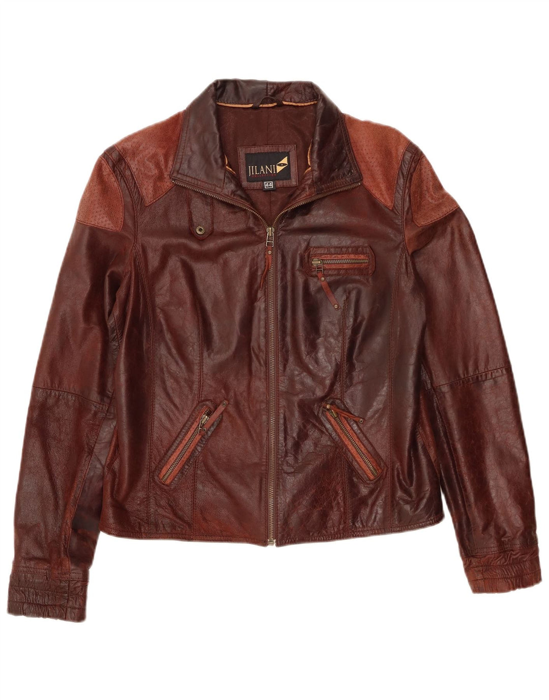 Jilani Damen Lederjacke IT 44 Mittelbraunes Leder