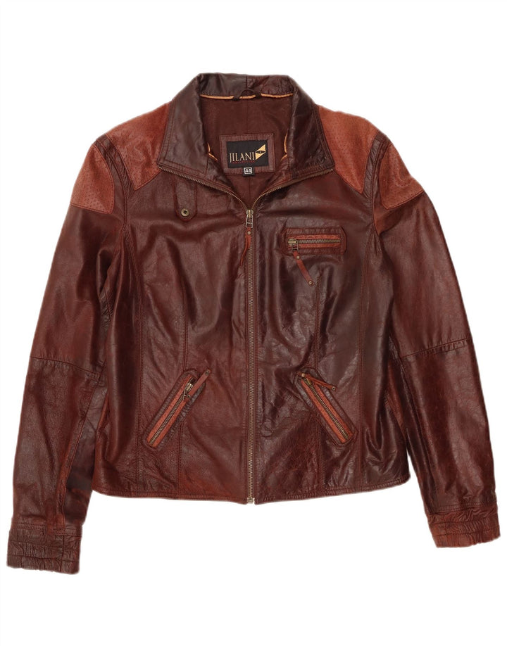 Jilani Damen Lederjacke IT 44 Mittelbraunes Leder