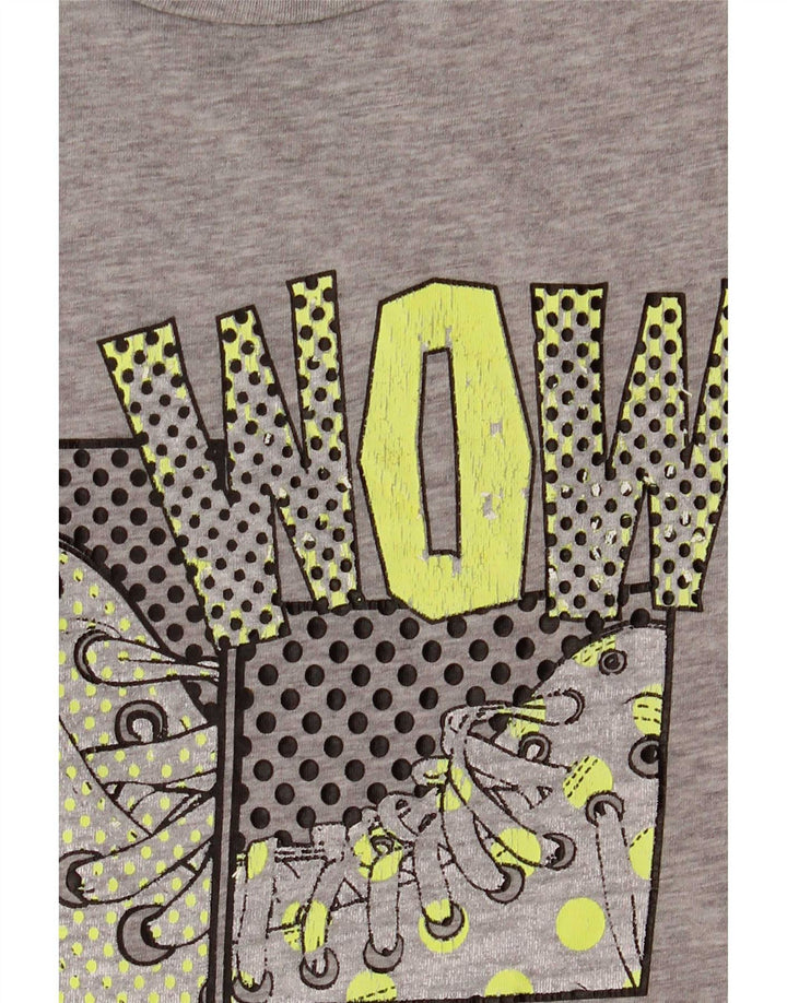 Converse Herren Grafik-T-Shirt-Oberteil XL aus grau gefleckter Baumwolle