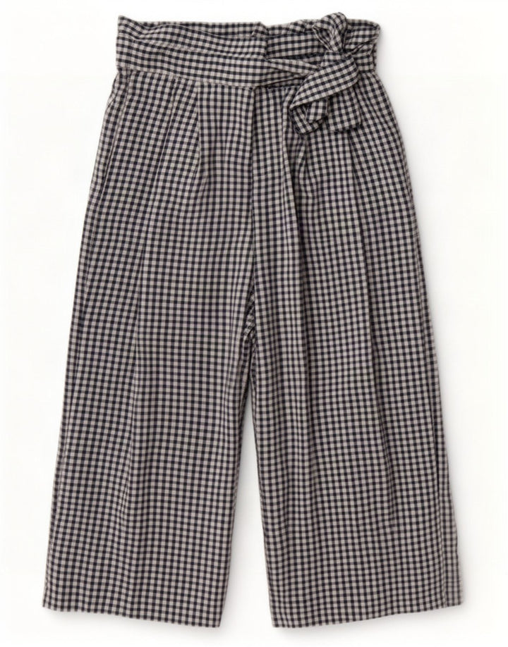 Zara Damen Cullotes Caprihose Medium W28 L22 Marineblau Gingham