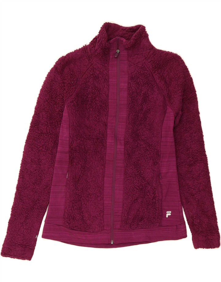 FILA Womens Fleece Jacket UK 6 XS Purple Polyester Vintage Fila and Second-Hand Fila from Messina Hembry 