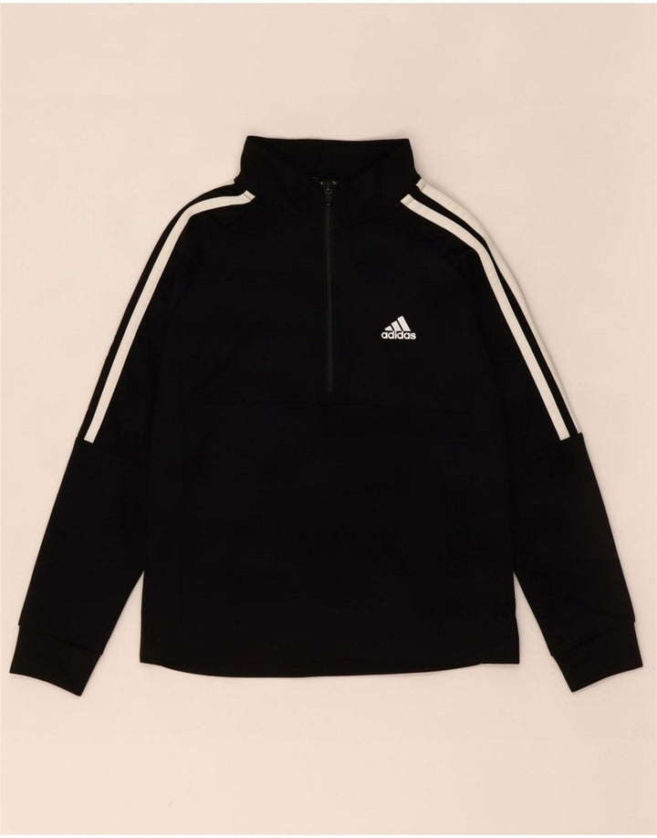 Adidas Jungen Aeroready Zip Neck Pullover Trainingsanzug Top 9–10 Jahre Schwarz