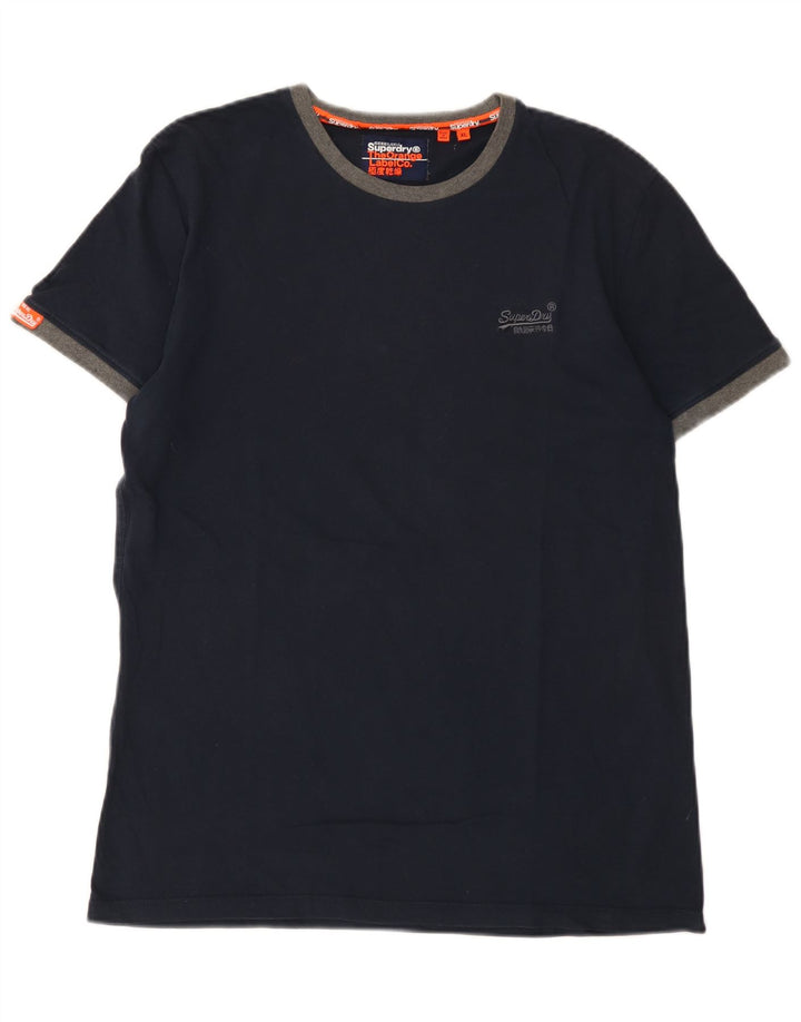 Superdry Herren T-Shirt Top XL Marineblau Farbblock