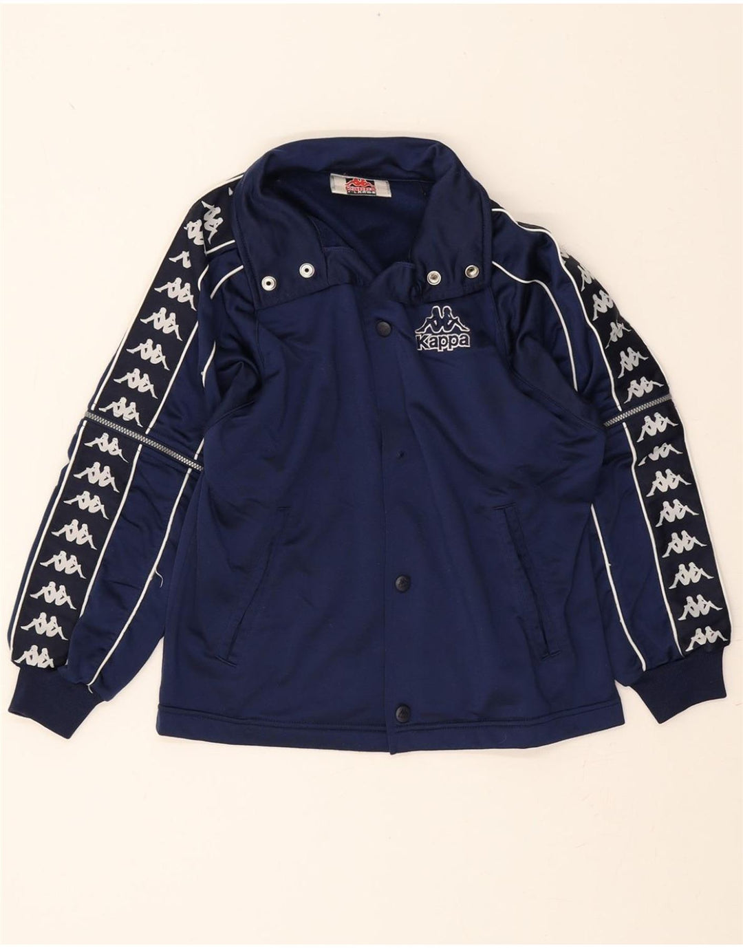 KAPPA Boys Graphic Tracksuit Top Jacket 11-12 Years Large Navy Blue Vintage Kappa and Second-Hand Kappa from Messina Hembry 