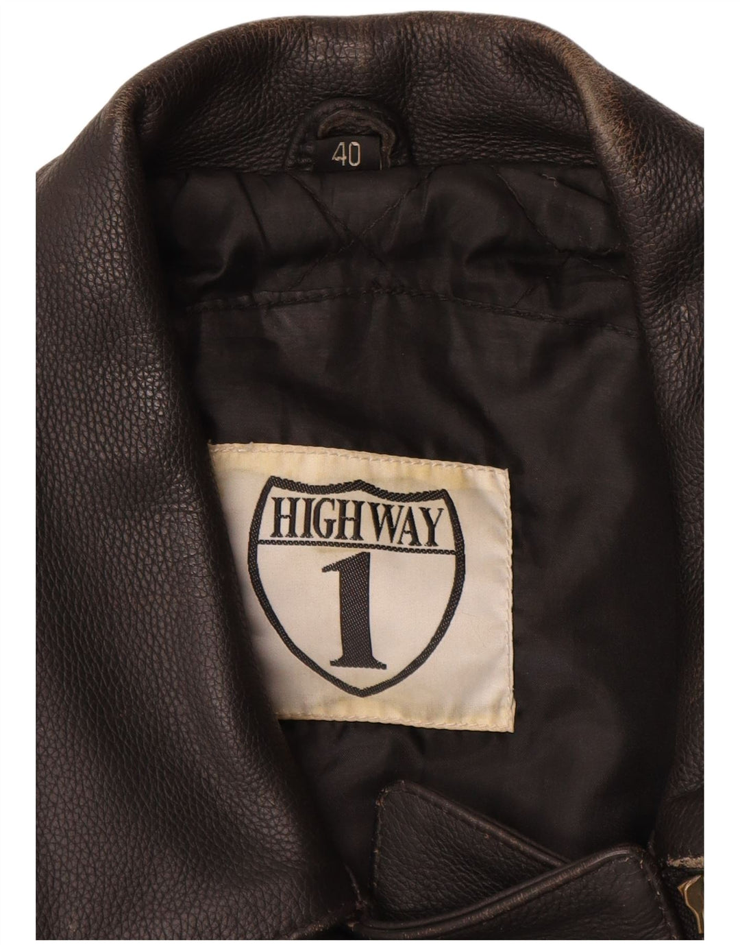 HIGHWAY 1 Damen Bikerjacke IT 40 Small Schwarzes Leder