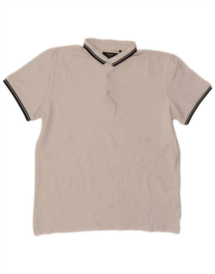 Superdry Herren-Poloshirt, große weiße Baumwolle