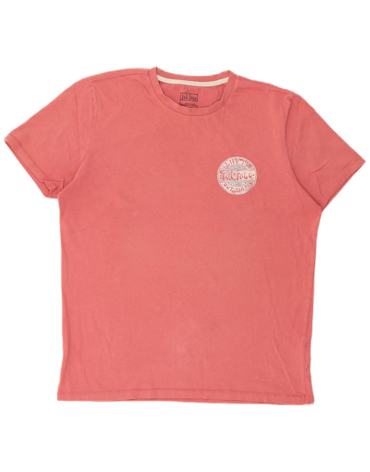Fat Face Herren-T-Shirt mit Grafik, Größe L, Rosa, Baumwolle