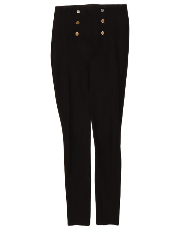 Zara Damen High Waist Skinny Freizeithose XS W24 L27 Schwarz