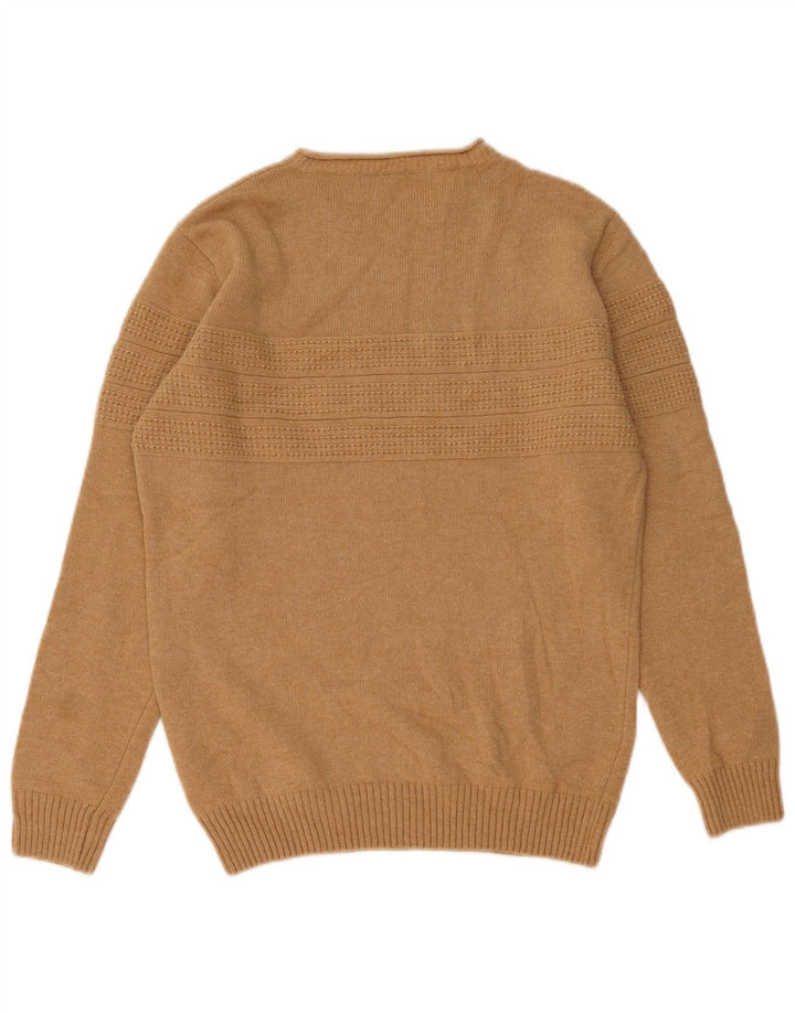 Liu Jo Damen-Pullover mit Rundhalsausschnitt, UK 16, große braune Wolle
