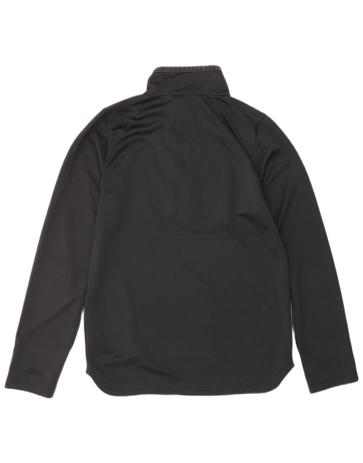 REEBOK Herren-Trainingsanzug-Oberteil mit grafischem Reißverschluss und Kragen, Größe S, schwarz, Polyester