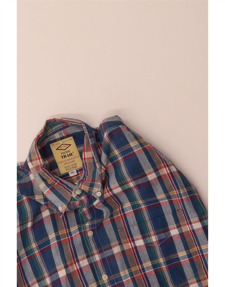 PACIFIC TRAIL Mens Shirt 2XL Blue Check Cotton Vintage Pacific Trail and Second-Hand Pacific Trail from Messina Hembry 
