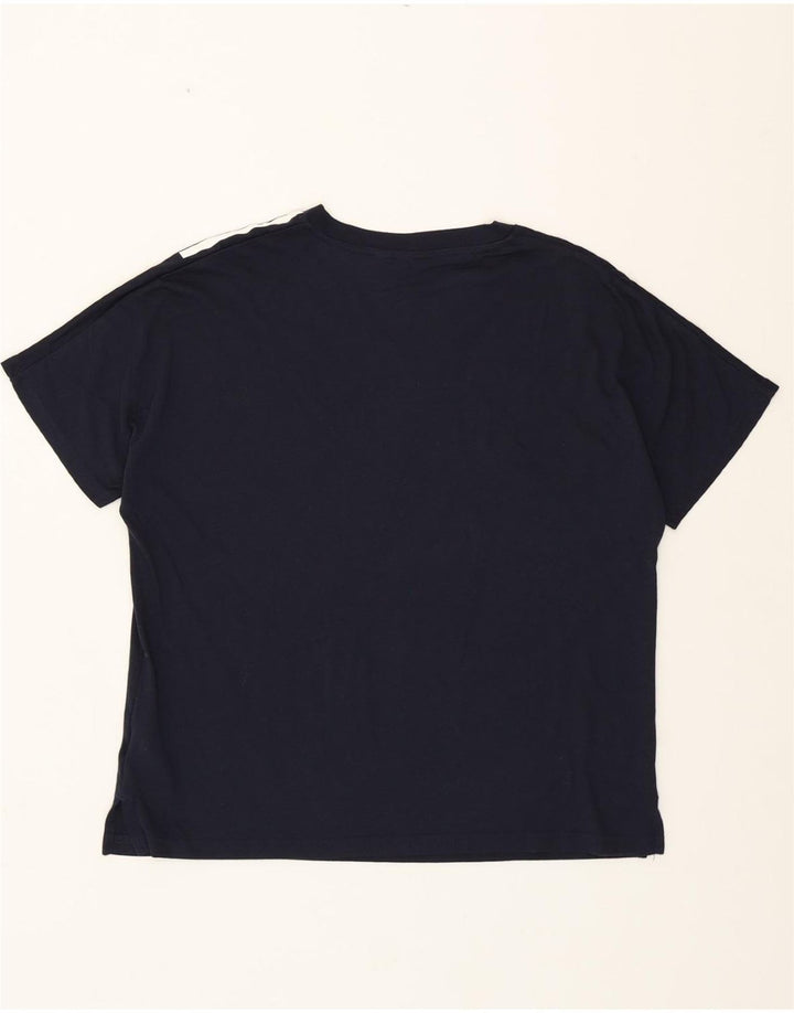 ADIDAS Womens T-Shirt Top UK 8/10 Small Navy Blue Polyester