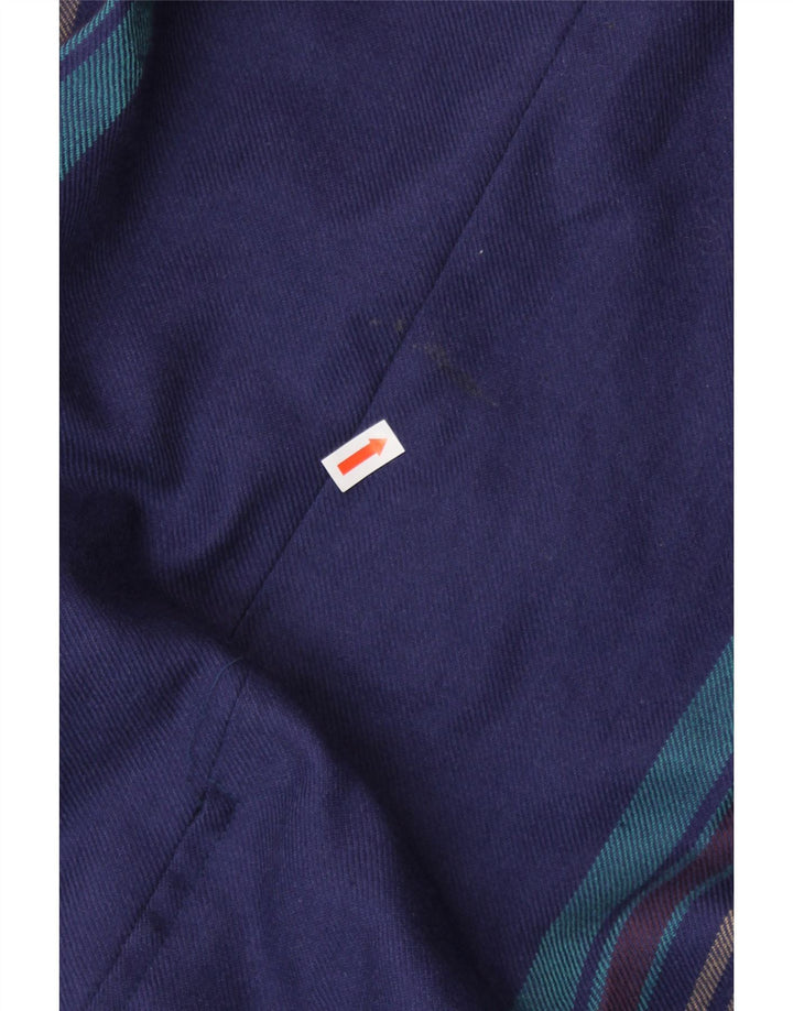 BRUESTLE Damen Faltenrock EU 42 Groß W30 L28 Marineblau gestreifte Wolle