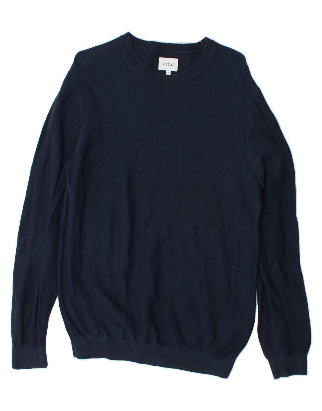 MUSTANG Mens Crew Neck Jumper Sweater Medium Navy Blue Cotton Vintage Mustang and Second-Hand Mustang from Messina Hembry 