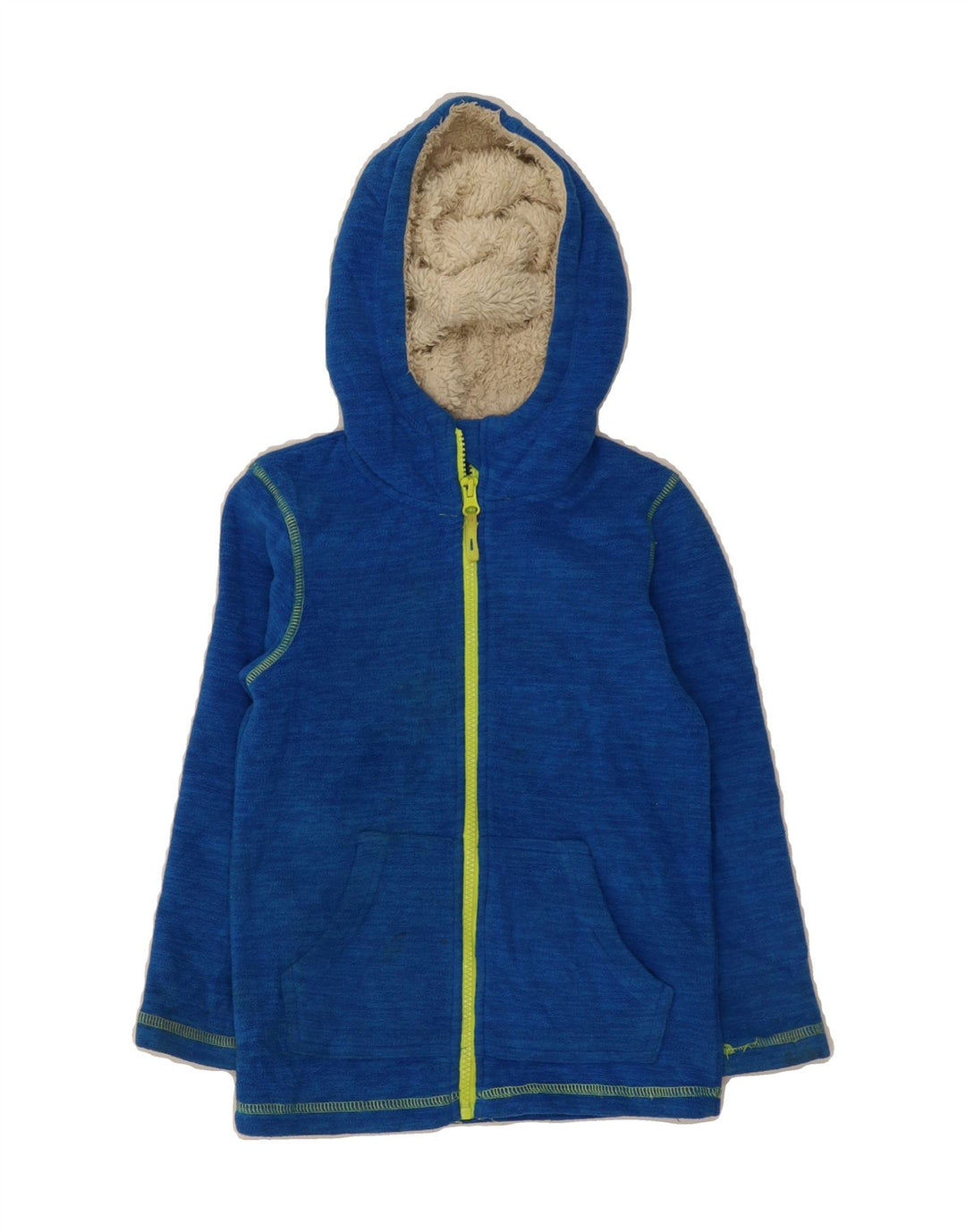 MOUNTAIN WAREHOUSE Boys Hooded Fleece Jacket 5-6 Years Blue Polyester Vintage Mountain Warehouse and Second-Hand Mountain Warehouse from Messina Hembry 