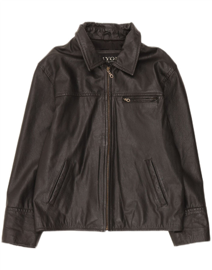 4 You Herren Lederjacke UK 38 Mittelschwarzes Leder