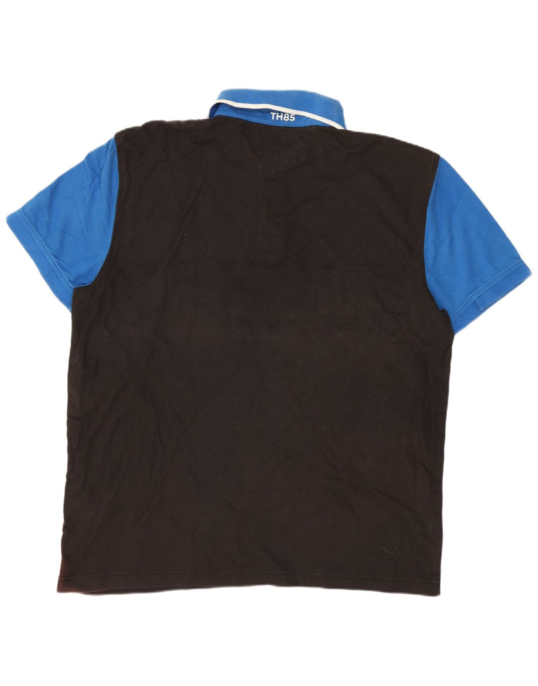 Tommy Hilfiger Herren-Poloshirt, groß, schwarze Colourblock-Baumwolle