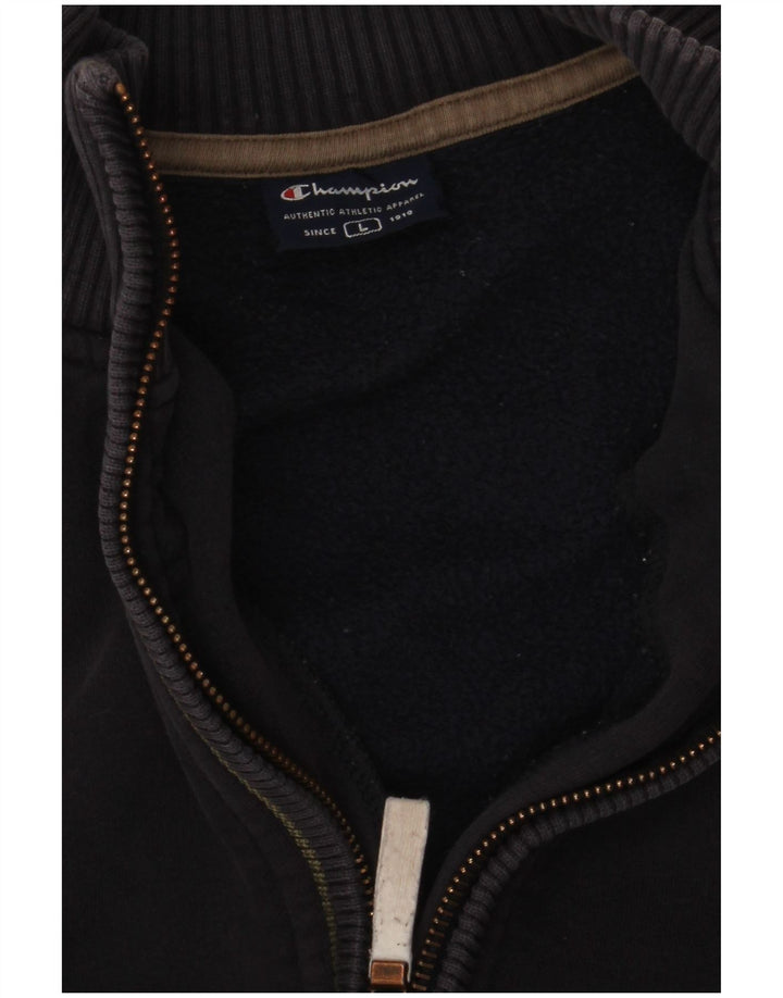 Champion Herren-Sweatshirt mit Reißverschluss am Hals, Größe L, Marineblau