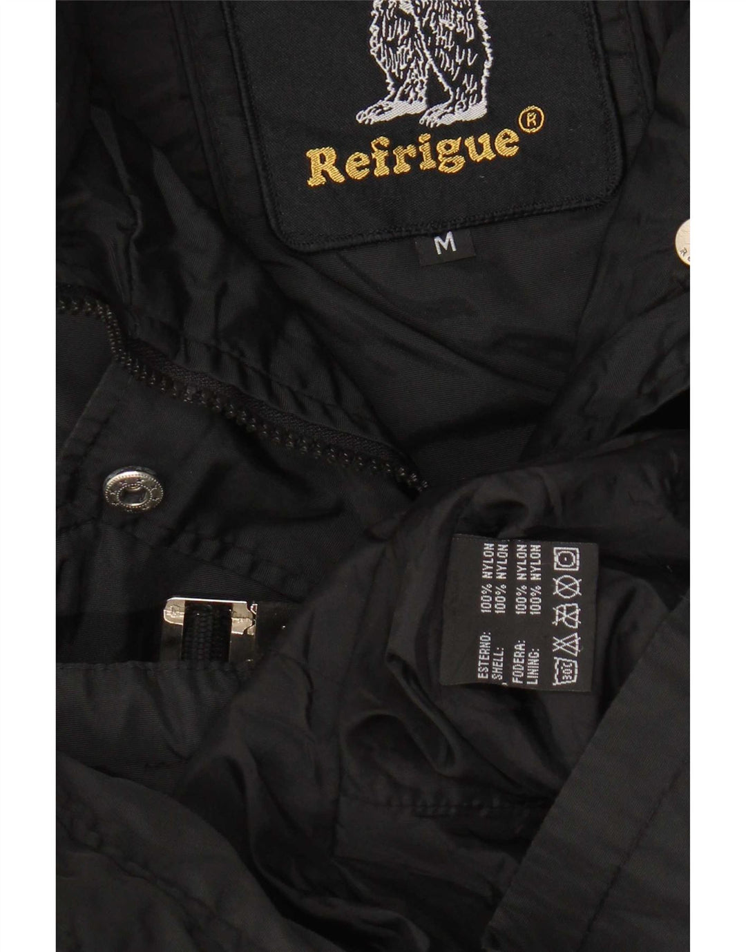 Refrigue Damen-Utility-Jacke mit Kapuze, UK 12, mittelschwarzes Nylon