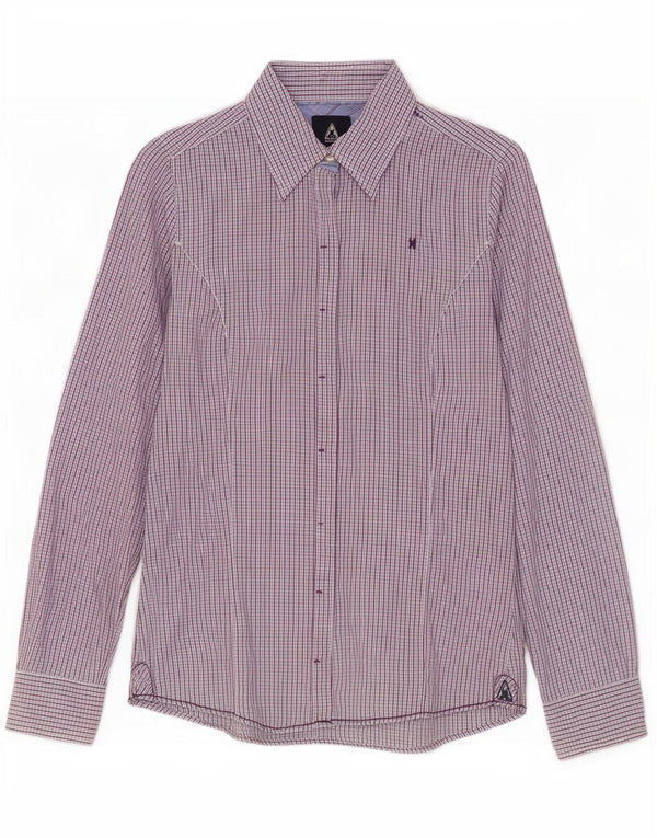 Gaastra Womens Graphic Shirt UK 12 Mittelblaue Gingham-Baumwolle