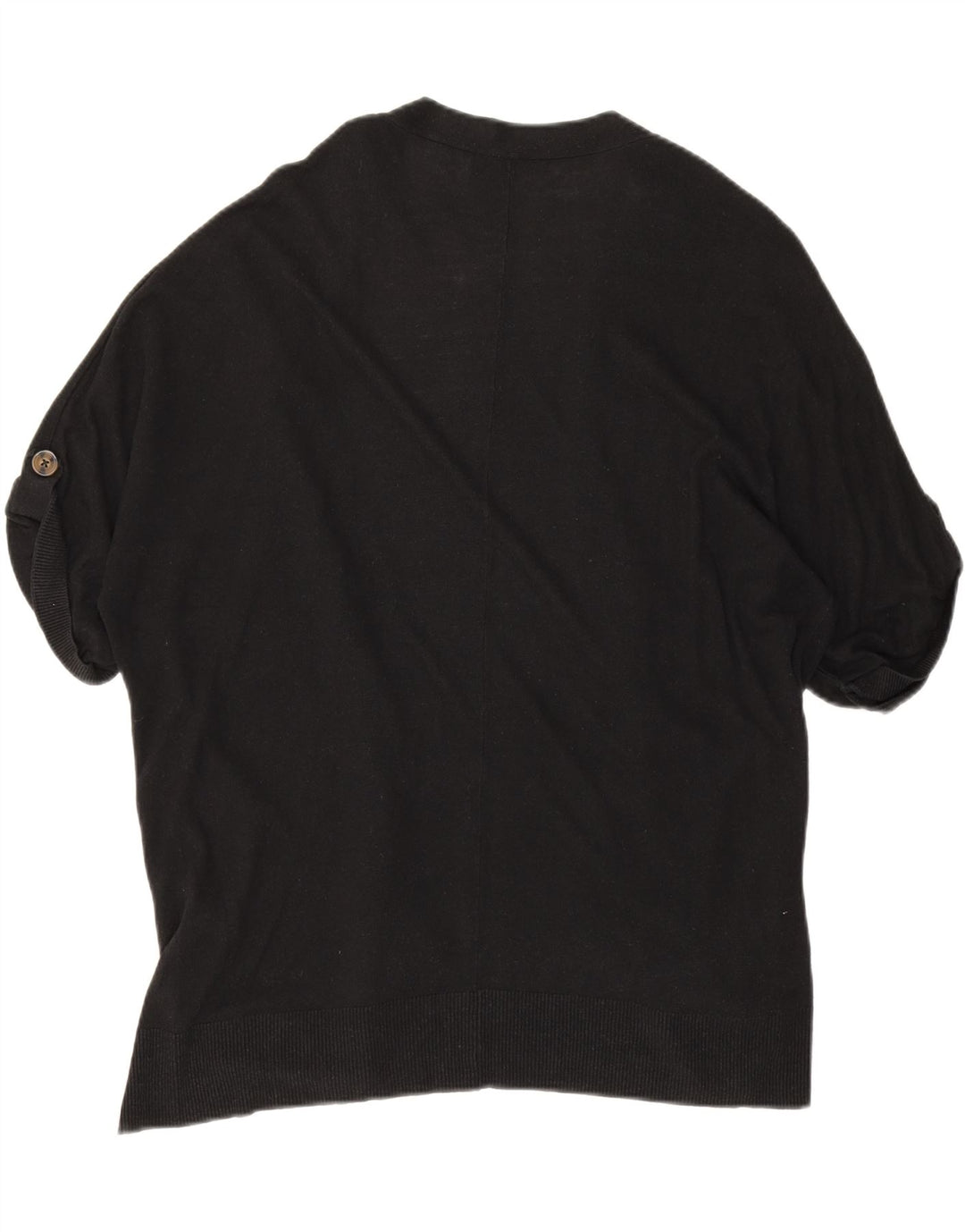 Marks & Spencer Womens Short Sleeve Open Cardigan Top UK 16 Large Schwarz