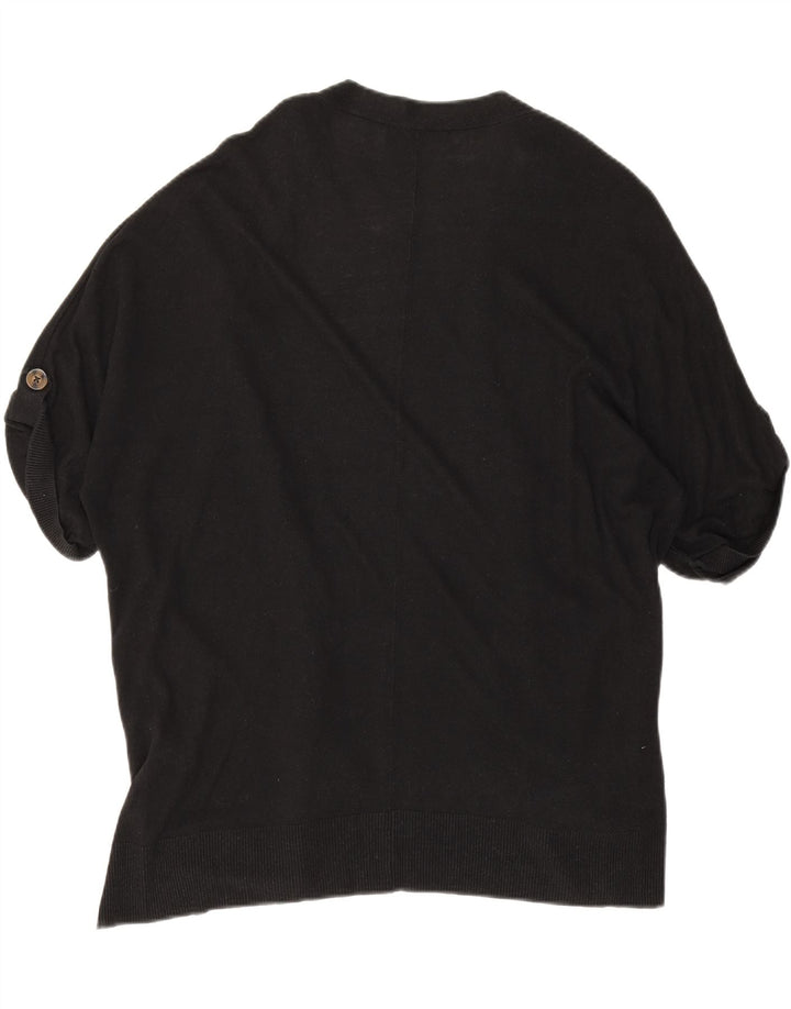 Marks & Spencer Womens Short Sleeve Open Cardigan Top UK 16 Large Schwarz
