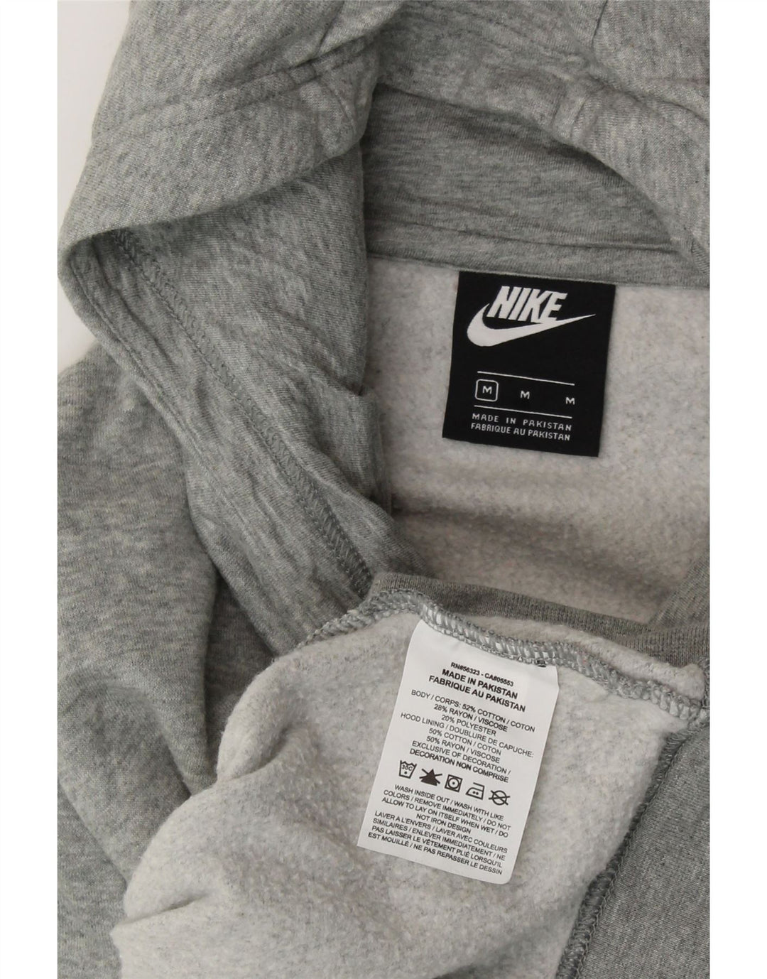 NIKE Damen Kapuzenpullover UK 14 Mittelgraue Baumwolle