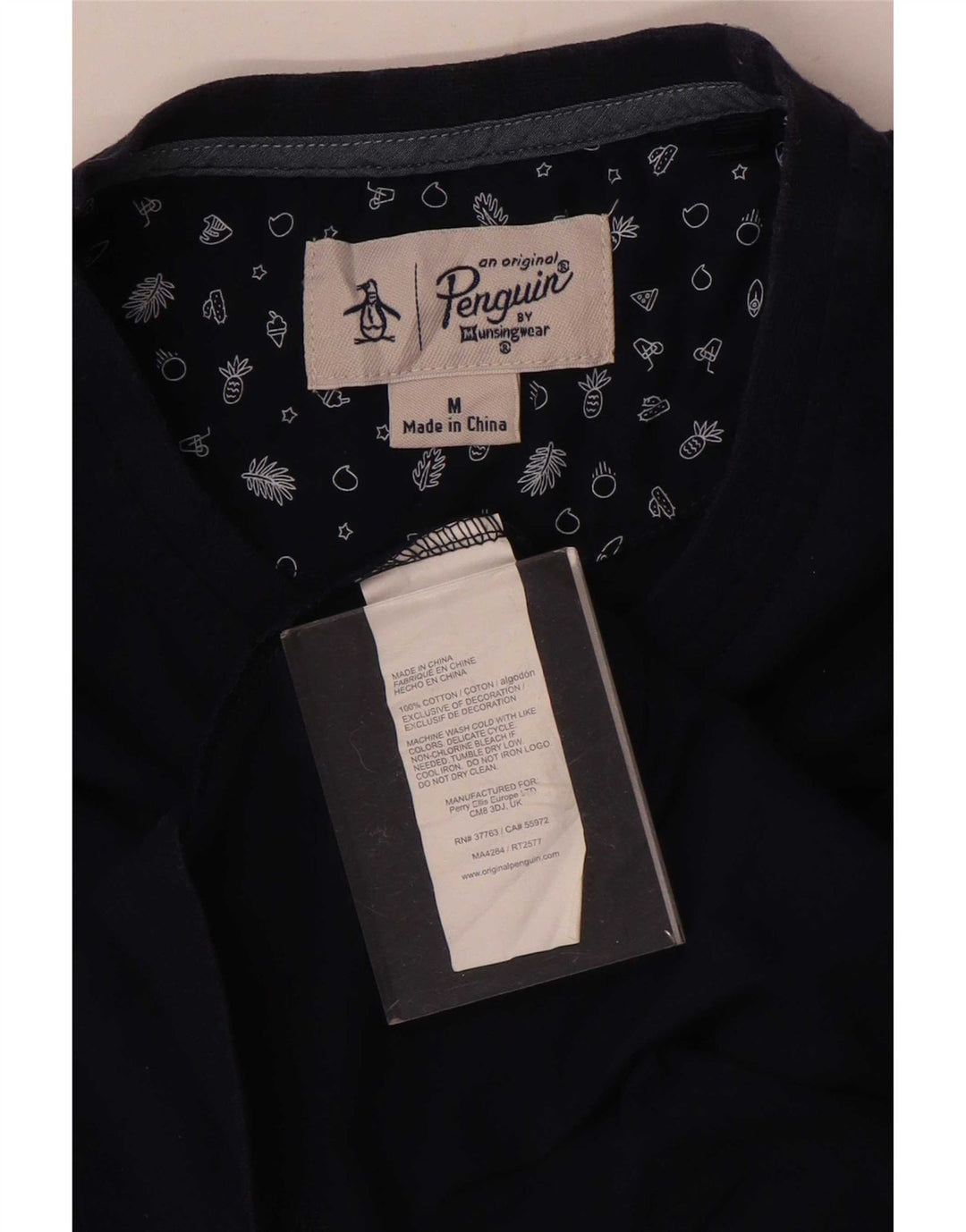 Pinguin-Herren-T-Shirt-Oberteil aus Baumwolle in mittlerem Marineblau