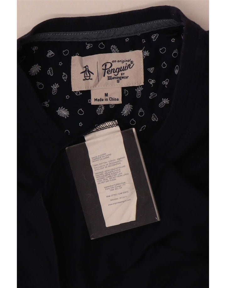 Pinguin-Herren-T-Shirt-Oberteil aus Baumwolle in mittlerem Marineblau