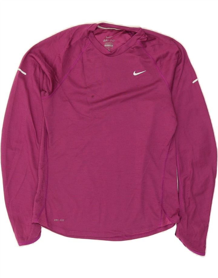 NIKE Womens Dri Fit Top Long Sleeve UK 12 Medium Purple Polyester Vintage Nike and Second-Hand Nike from Messina Hembry 