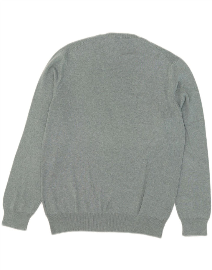 Polo Ralph Lauren Herren-Pullover mit V-Ausschnitt aus mittelgrauer Baumwolle