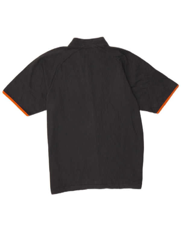 Champion Mens Zip Neck T-Shirt Top Large Grey Cotton