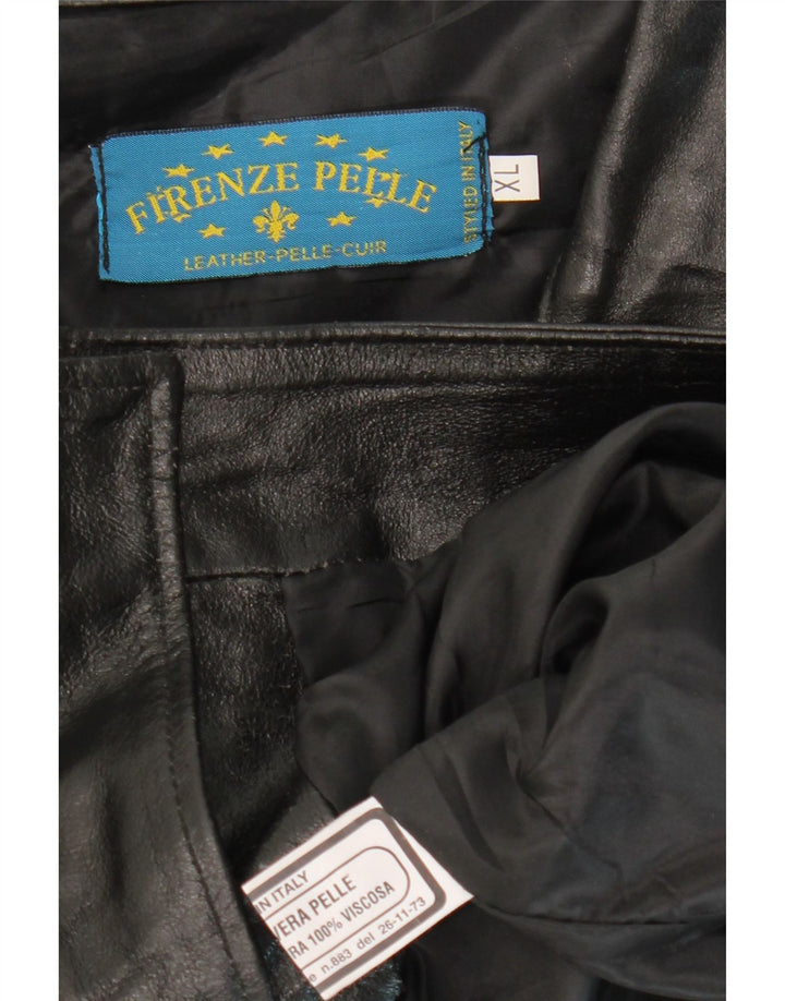 VINTAGE Herren Lederjacke UK 42 XL Schwarzes Leder