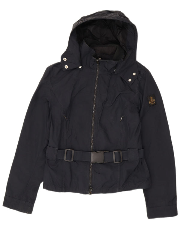 Refrigiwear Womens Cruz Hooded Rain Jacket UK 12 Medium Navy Blue Polyamid