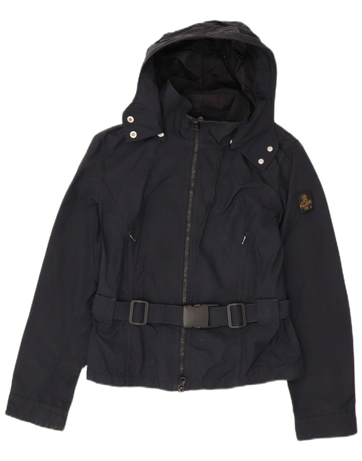 Refrigiwear Womens Cruz Hooded Rain Jacket UK 12 Medium Navy Blue Polyamid