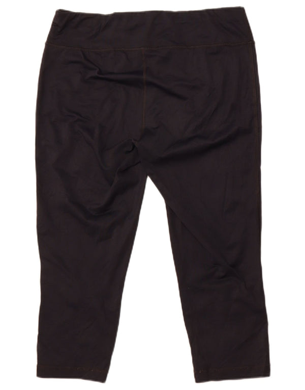 Fila Damen Capri-Leggings UK 16 Large Schwarz Nylon