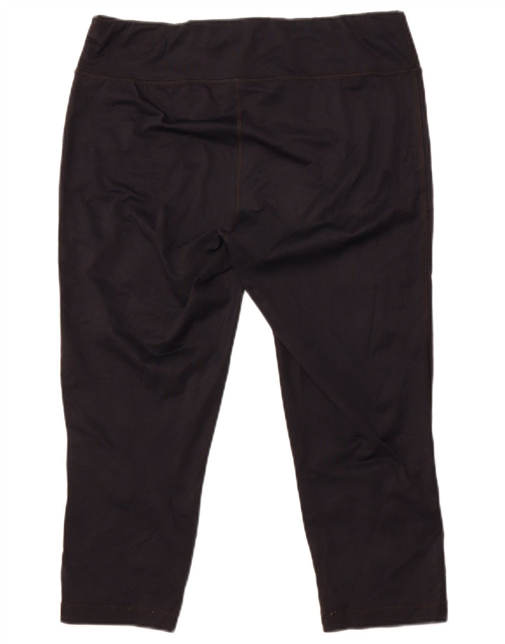 Fila Damen Capri-Leggings UK 16 Large Schwarz Nylon