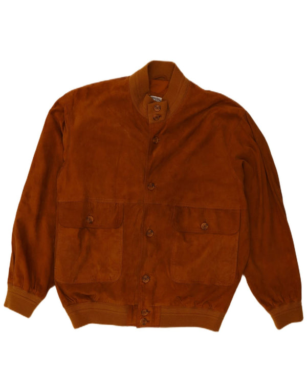 Vintage Herren Wildleder Bomberjacke UK 40 Großes braunes Leder