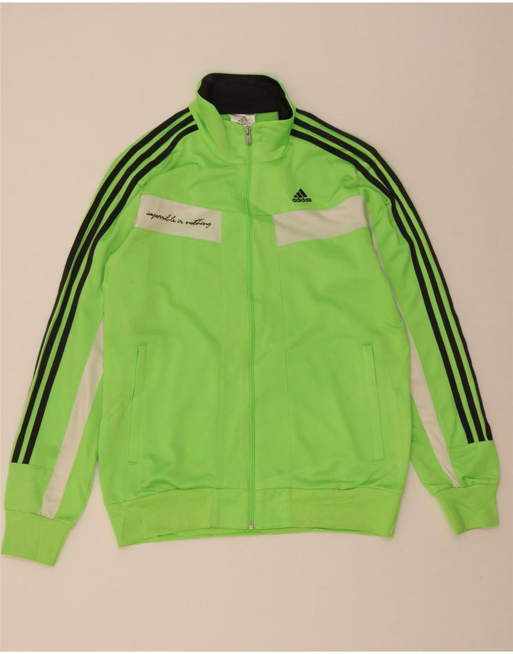 ADIDAS Herren-Trainingsanzugoberteil mit Grafik, Größe S, grün, Farbblock-Polyester