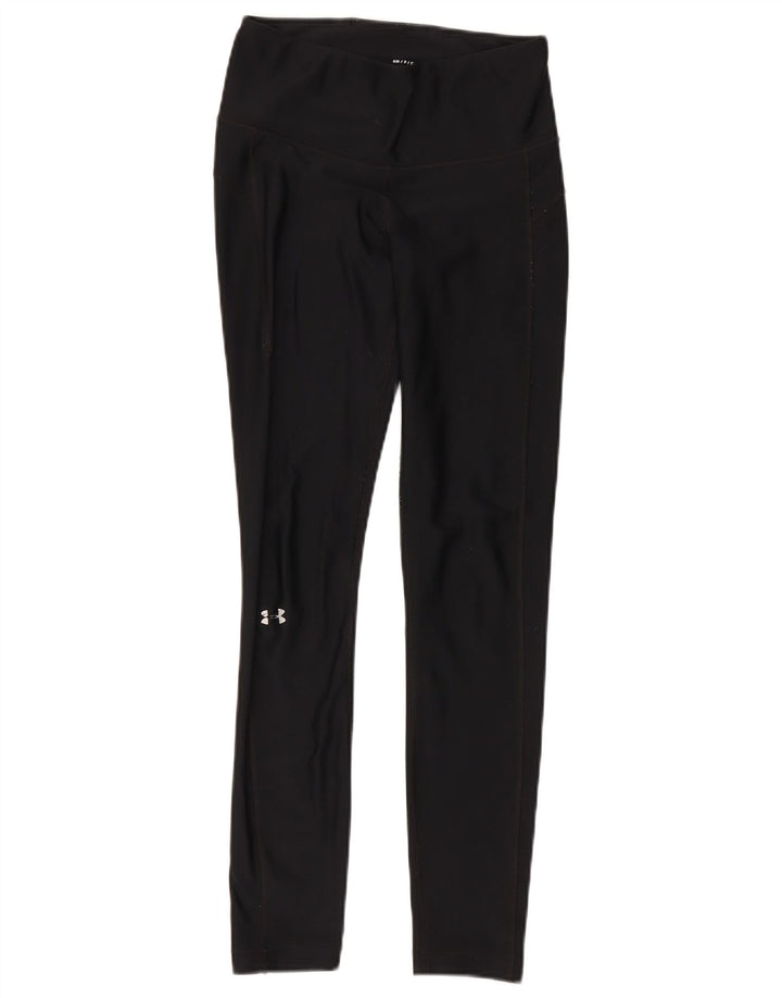 UNDER ARMOUR Damen Heat Gear Leggings UK 10 Small Schwarz