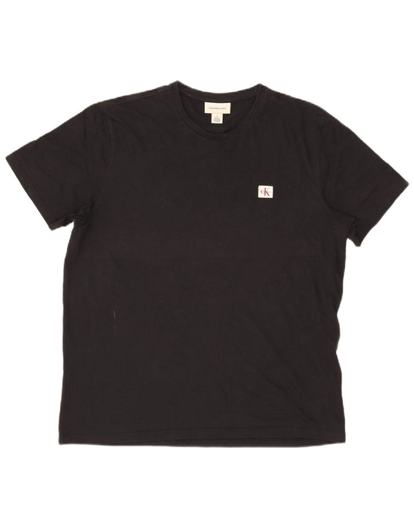 Calvin Klein Jeans Herren T-Shirt Top Large Schwarz Baumwolle