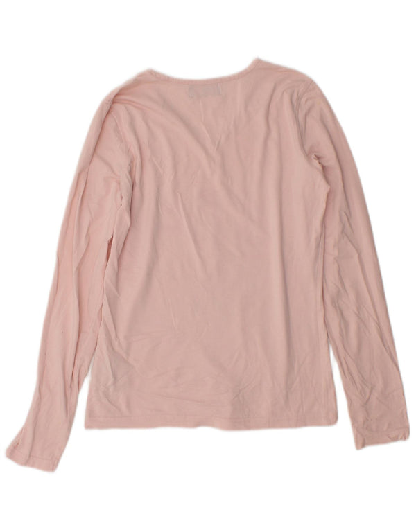 Kappa Womens Graphic Top Langarm UK 10 Small Rosa Baumwolle