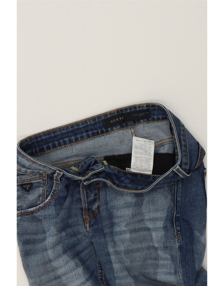 GUESS Mens Slim Jeans W28 L32 Blue Camouflage Cotton Vintage Guess and Second-Hand Guess from Messina Hembry 