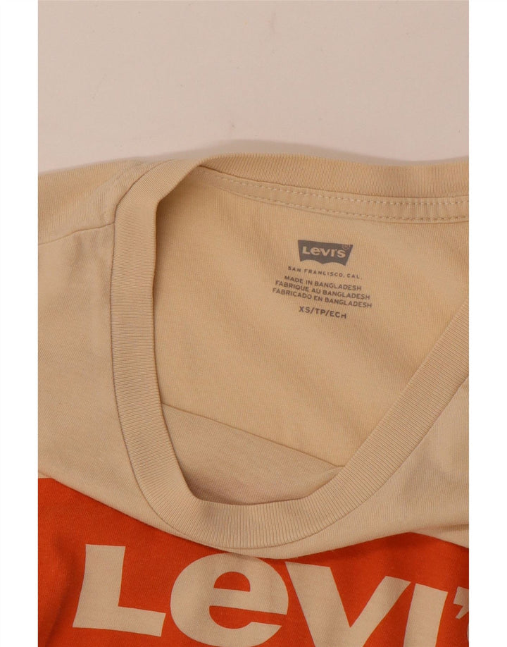 Levi's Damen Grafik-T-Shirt-Oberteil UK 6 XS Beige